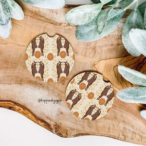 Celestial Gemini Twins Car Coaster Set |  Moon Goddess Car Accessories